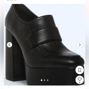 Size 10 Madden girl platform loafers Elegant Black Platform Loafers